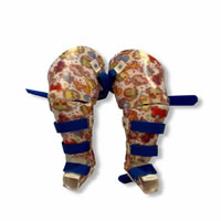 Bilateral KAFOs (knee ankle foot orthosis) for an Old English Bulldog suffering from joint instability and hyper extension of both knees.